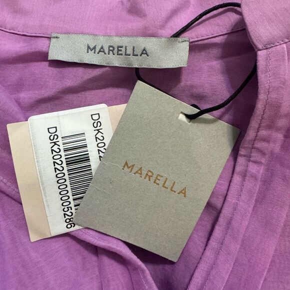 NWT Marella Flutter Sleeve Cotton & Silk Blend Blouse - Picture 7 of 8